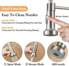 Kitchen Sink Faucet Stainless Steel Swivel Single Handle Pull Down Sprayer Mixer