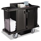 Rubbermaid Commercial Fg618900bla 2 Bins 3 Shelves Housekeeping Cart - Black New