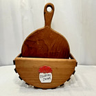 Vintage Wooden Paper Plate Holder Country China With Jam Jelly Jar Decoration