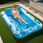 Sloosh Inflatable Tanning Pool Lounger Float  85  X 57  Extra Large Suntan Blue