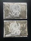 Antique Victorian Matching Pair Embossed Lace Poem Cards 3d Relief C1890