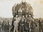 5  X 7  Damaged Antique Photo   Train Locomotive  4336 Railroad Workers Ft Wayne