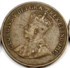 1929          Canadian Canada King George V One      1 Penny Small Cent Coin     f vf    