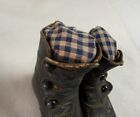 Vintage Antique Leather Baby Shoes  Unmatched Pair  Black  High Top W  Buttons