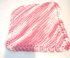 Set Of 4 Handmade Crochet Cotton Dish Wash Cloths 8x8 Pink   White Spring Easter