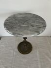 Vintage Marble Brass Plant Stand Pedestal Hollywood Regency Table 18   