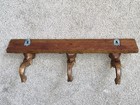 Vintage Hand Carved Wooden Elephant Coat Hat Rack Hanging Wall Hooks