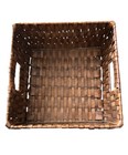 Tobacco Basket Storage Container 9  X 6  Vintage Square Tight Weave Dark Brown