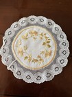 Exquisite Antique Royal Silk Society Hand Emb Roses 9    Doily   W lace Trim