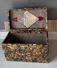 Faux Tortoise Shell Jewelry Box Handle Vanity Storage Travel Trunk Key Mirror