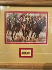 1974 Horse Racing Kentucky Derby Stamp Framed W  Artwork
