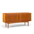 Bernhard Pedersen Mid Century Danish Teak Tambour Credenza And Hutch