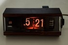 Vintage Copal Model 227 Woodgrain Flip Clock W Alarm And Light 1970s Works Read