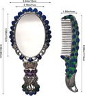 Vintage Style Mirror Comb Set  Mirror Folds To A Standing Style Peacocks