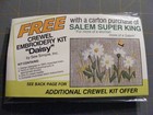 Vtg 1970s Daisy Crewel Embroidery Kit Small Linen Salem Cigs Promo Item New