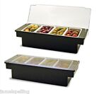 Black Plastic Fruit Tray Bar Top Garnish Center 4-pint Condiment Dispenser Caddy