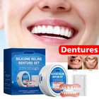 Snap On Upper     Bottom Set False Teeth Dental Veneers Dentures Fake Tooth Cover