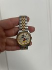 Vintage Disney Lorus Mickey Mouse Watch Moving Hands Gold Silver Tone Bracelet