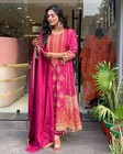 Wedding Party Salwar Kameez Ready Made Women Anarkali Kurta Pant With Dupatta