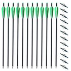 12pcs 20  Carbon Crossbow Bolts Od8 8mm 4  Vanes Arrows   12pcs Steel Broadheads
