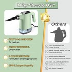 Handheld Steam Cleaner  Portable Steamer For Cleaning With 18pcs Green