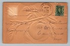 Vintage Embossed Apple Postcard Posted 1907 Ben Franklin 1 Cent Stamp Gold 1902 