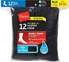 Hanes Men s Double Tough Durability Big   Tall Crew Socks  12-pack