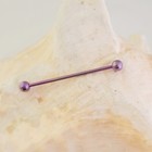 14g Purple Anodized Titanium Industrial Barbell Jewelry With 5mm Ball Ends