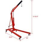 2 Ton Folding Engine Hoist Cherry Picker Shop Crane Hoist Lift Duty Steel Red