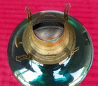 Antique Art Nouveau Kerosene Oil Emerald Green Sandwich Riverside Glass Co  Lamp