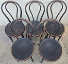 Set Of 5 Antique Bentwood 34  Thonet Austria  14 Bistro Parlor Chairs From 1890s