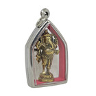 Lord Ganesha Veera Ganapati Warrior Form Hindu Amulet Pendant Stainless Frame  2