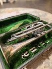 Vintage Cg Conn Cornet Trumpet Silver Plated 3 Piston Valves W  Case  1890-1910 