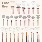 55pcs Brown Makeup Brushes Kit  Professional Multi-functional Makeup Tool Set   