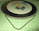 Antique Oval Shaped Glass Flue Cover 8 X 6 Inches Pretty Girl