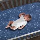 Lambs   Ivy Sky Rocket Blue Stars galaxy space 100  Cotton Fitted Crib Sheet