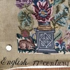 Vintage Needlepoint English 17th Century Floral Tapestry Worked In England 19x25