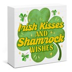 St  Patrick s Day Decor Sign - Irish Kisses And Shamrock Wishes Wooden Color_03