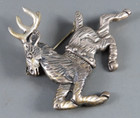 Vintage Sterling Silver Brooch Pin Reindeer Christmas Or Buck Deer Hunter Stag