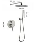 Wall Brsuhed Nickel Shower Faucet Set Rainfall Hand Shower Tub Filler Mixer Tap