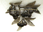 Vintage Jj Jonett Cherry Tree Branch Cherries Pin Brooch New Old Stock