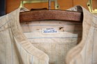 Vintage 20s Wilson Brothers Dress Shirt Mens Large Collarless Cotton Striped