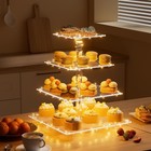 4 Tier Acrylic Cupcake Display Stand Tower With Light For 50 Cupcakes Clear
