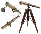 Nautical Vintage Decorative Solid Brass Telescope W  Wooden Tripod Antique Gifts