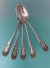 Set Of 5 Antique Austrian 800 Silver Demitasse Coffee Spoons 95 6 Grams