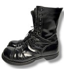 Vintage Corcoran Black Leather Cap-toe Jump Boots Size 12c  narrow  Made In Usa