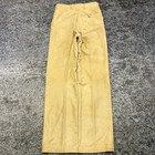 Vintage 80s North Beach Leather Pants Mens 28x30 Tan Satin Lined Made In Canada