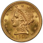 1898  2 50 Liberty Head Quarter Eagle Gold Pcgs Ms 64
