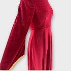 Medieval Renaissance Fairytale Princess Velvet Maxi Dress M Ribbon Trim Costume