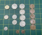 Currency Of Britain  17 Coins  1 Paper Note